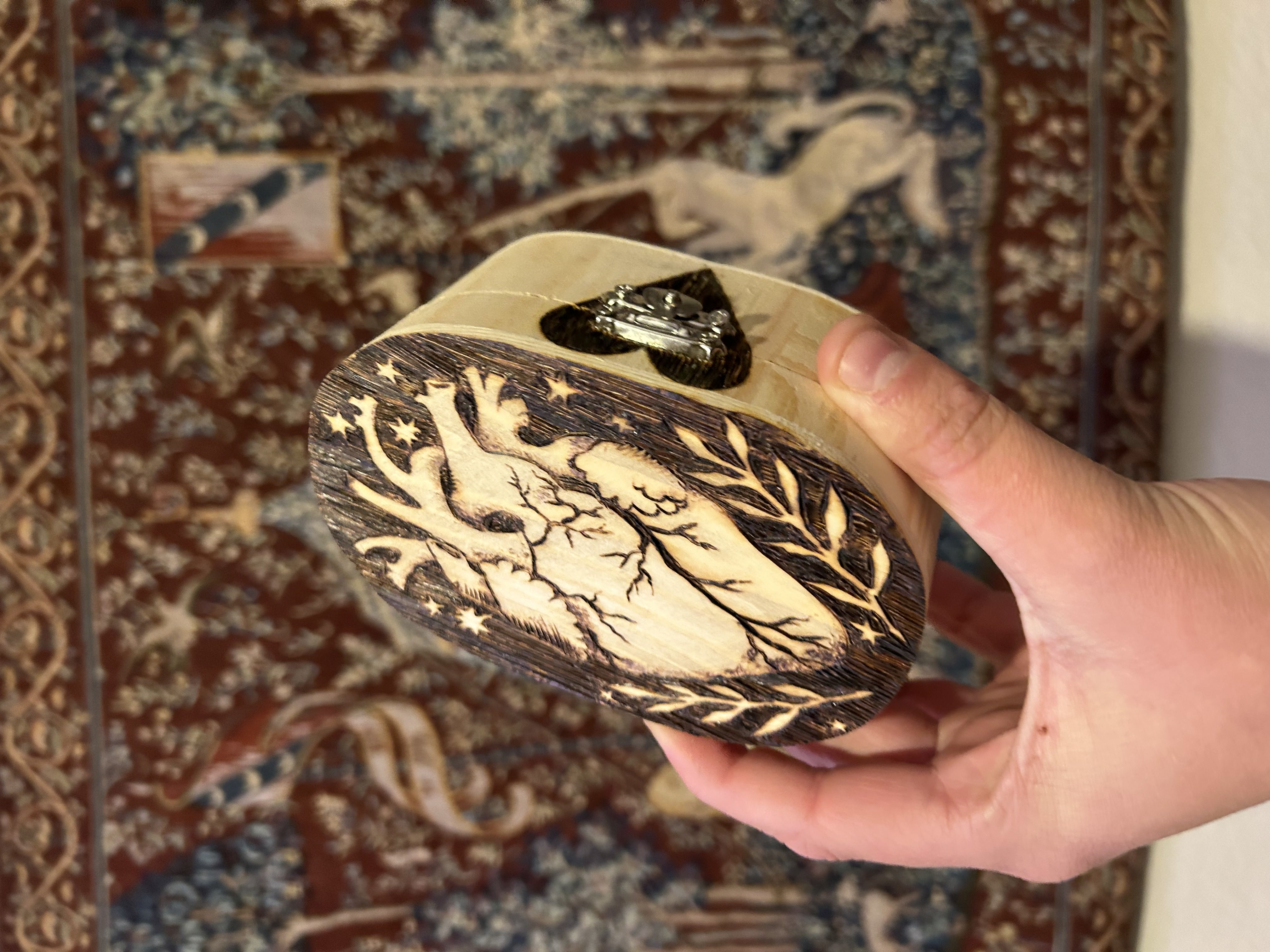 Elegant engagement ring box with custom engraving